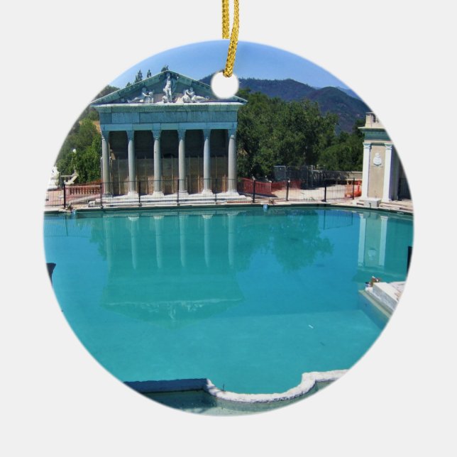 Neptune Bassäng vid Hearst Castle, San Simeon, CA Julgransprydnad Keramik (Framsidan)