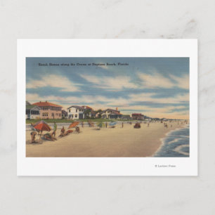 Neptune Beach, FL - View of Ocean Front Homes Vykort