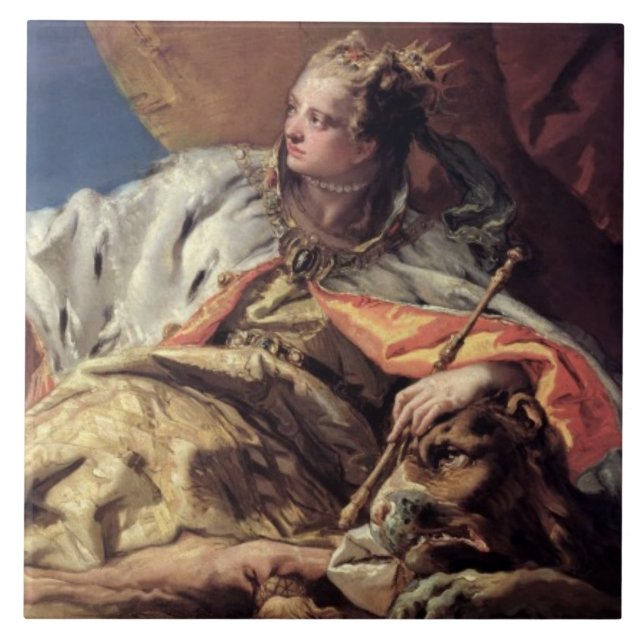 Neptune erbjudande gåvor till Venedig Kakelplatta (Framsidan)