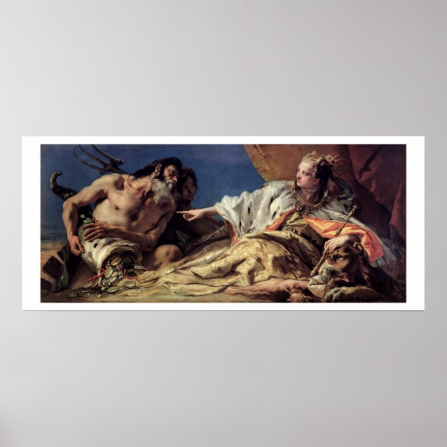Neptune erbjuder gåvor till Venedig (tak fresco) Poster (Framsidan)
