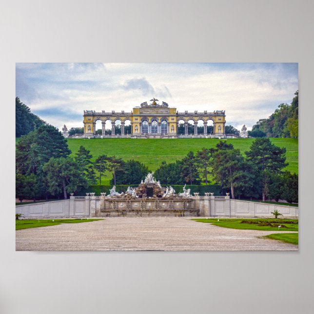 Neptune Fountain and Gloriette, Schonbrunn Palace Poster (Framsidan)