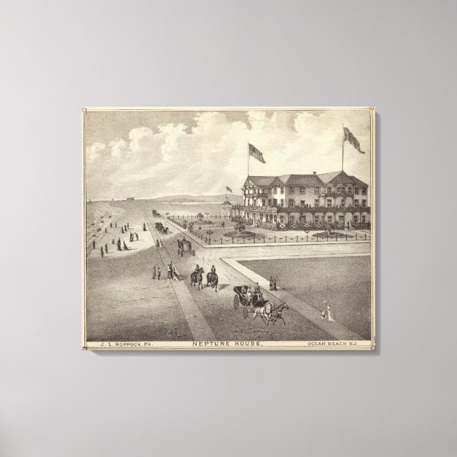 Neptune House, Ocean Beach, NJ Canvastryck (Framsida)