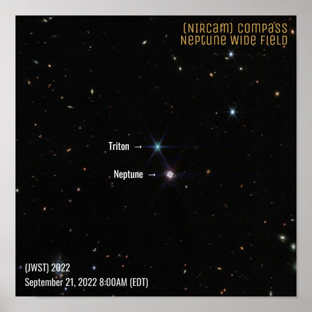 Neptune NIRCam Wide James Webb Telescope JWST Poster (Framsidan)