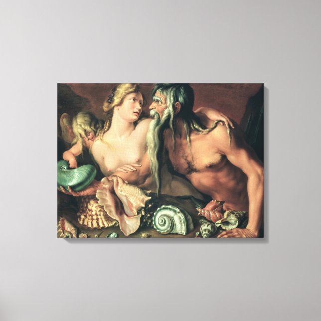 Neptune och Amphitrite (olja på canvas) Canvastryck (Framsida)