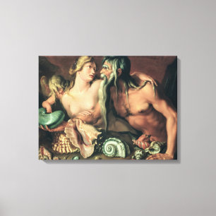 Neptune och Amphitrite (olja på canvas) Canvastryck