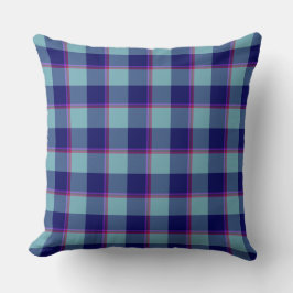 Neptune och Gulf Blue Plaid Kudde