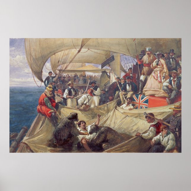 Neptune ombord på "Newcastle" som passerar genom Poster (Framsidan)