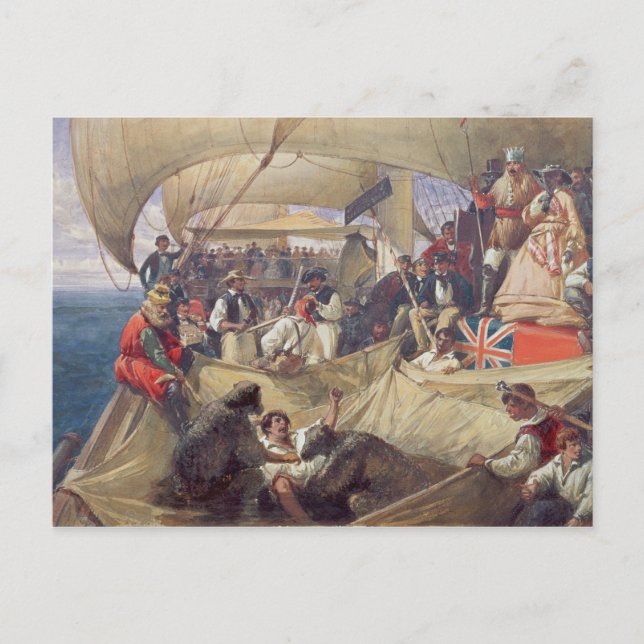 Neptune ombord på "Newcastle" som passerar genom Vykort (Framsida)