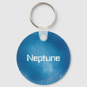 Neptune Planet i Medium Blue Nyckelring