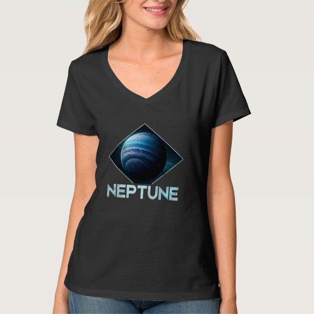 Neptune Planet Solar System Astronomy 2 T Shirt (Framsida)
