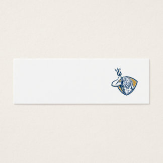 Neptune Poseidon Trident Shield Retro Litet Visitkort