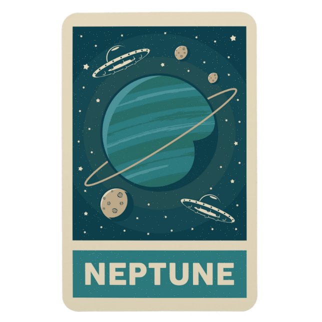 Neptune Retro Galaxy UFO Magnet (Vertikal)
