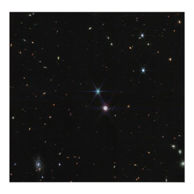 Neptune Ring System hundratals galaxies Webb Fototryck (Framsidan)