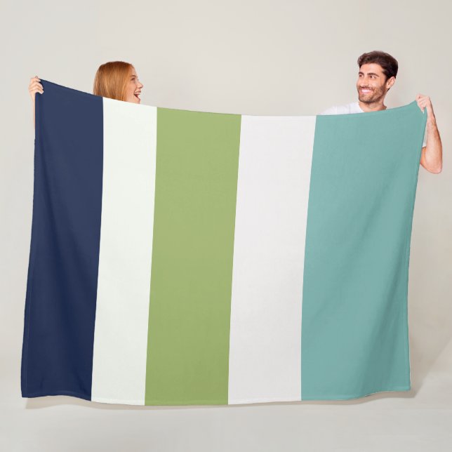 Neptune, Seashell, Grönt och marinens Rand Fleecefilt (På plats)