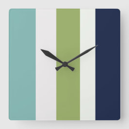 Neptune, Seashell, Grönt och marinens Rand Fyrkantig Klocka