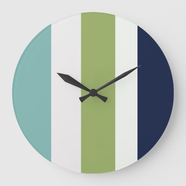 Neptune, Seashell, Grönt och marinens Rand Stor Klocka (Framsida)