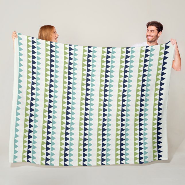 Neptune, Seashell, Grönt och marintrianglar Fleecefilt (På plats)