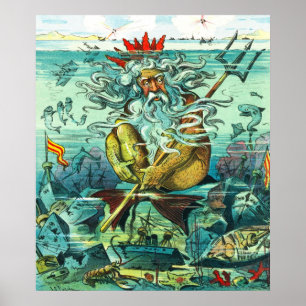 Neptune sitta bland sjunkna haverin poster