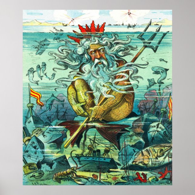 Neptune sitta bland sönderslagna vrak poster (Framsidan)