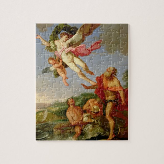 Neptune som förföljer Coronis, 1665-70 (olja på Pussel (Vertikal)