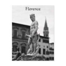 Neptune Statue, Florens, Italien, vykort