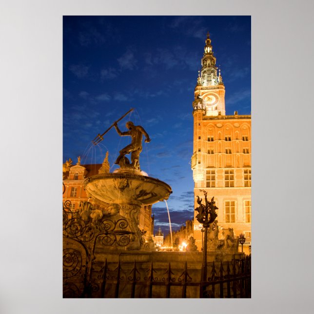 Neptune-statyn i Fontän Poster (Framsidan)