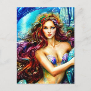 Neptunes dotterkonst Fantasy Sjöjungfru Art Vykort
