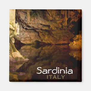 Neptunes Grotto, "Sardinia, italien" textmagnet Magnet