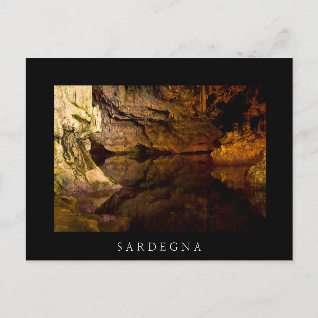 Neptunes Grotto, svart vykort på Sardinien (Framsida)