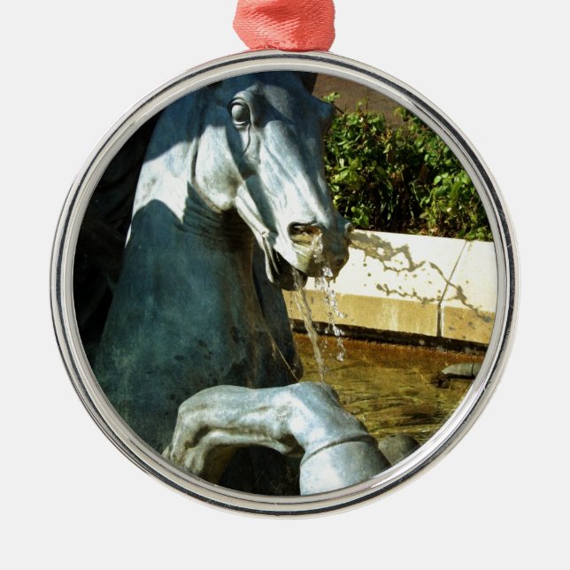 Neptunes häst, Plaza Fontän Detail 2 Julgransprydnad Metall (Framsidan)