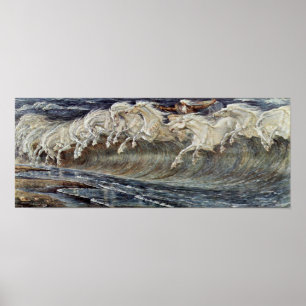 Neptunes hästar av Walter Crane Poster