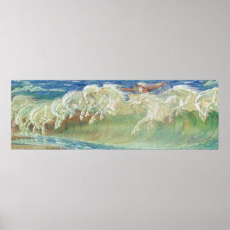 Neptunes hästar av Walter Crane Poster