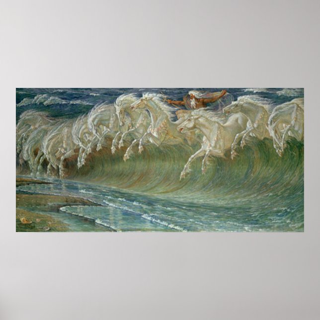 Neptunes hästar poster tryck (Framsidan)