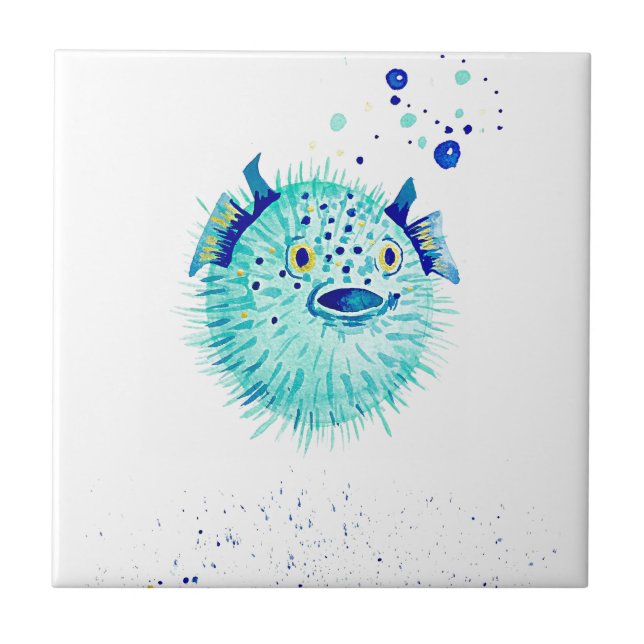 Neptunes Pufferfish Kakelplatta (Framsidan)