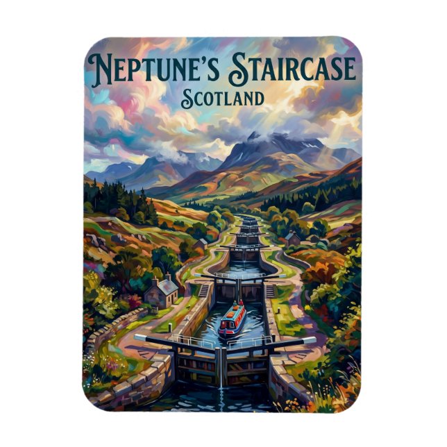 Neptunes trappa Skottland Magnet (Vertikal)