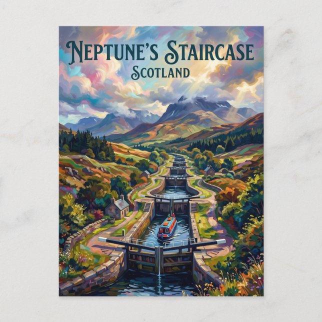 Neptunes trappa Skottland Vykort (Framsida)