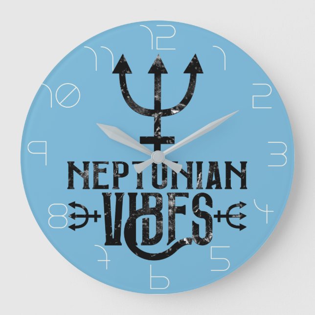 Neptunik Vibes Esoterisk astrologi Zodiac Neptune Stor Klocka (Framsida)