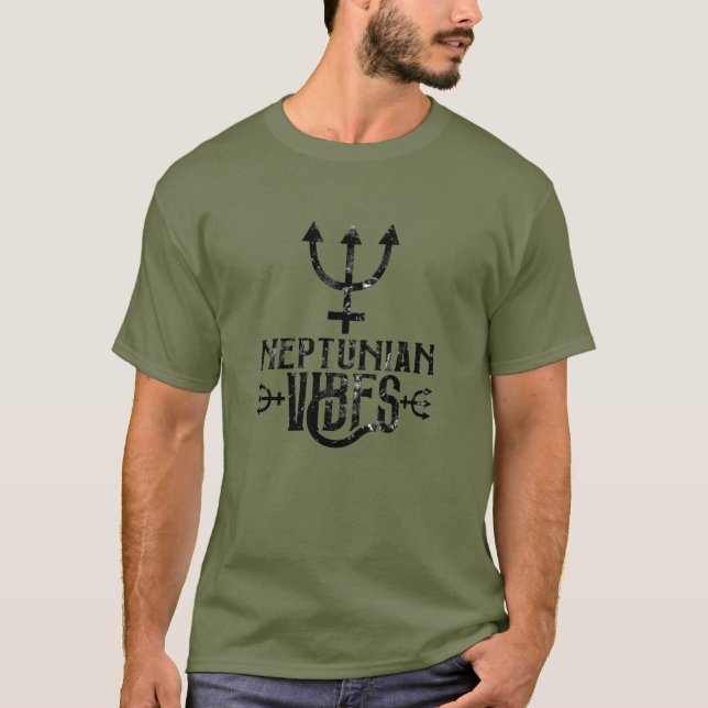 Neptuniska Vibrationer Fiskarna Astrologi Stjärnte T Shirt (Framsida)