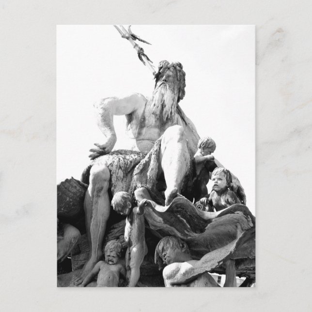 Neptuns fontän i Berlin, Tyskland Vykort (Framsida)