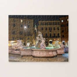 Neptuns Fontän i Piazza Navona - Rom Pussel