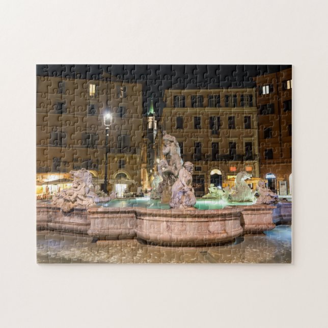 Neptuns Fontän i Piazza Navona - Rom Pussel (Horisontell)