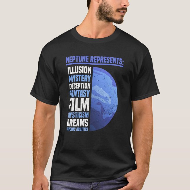 Neptunus Astrologi Andlighet Neptunus Planet T Shirt (Framsida)