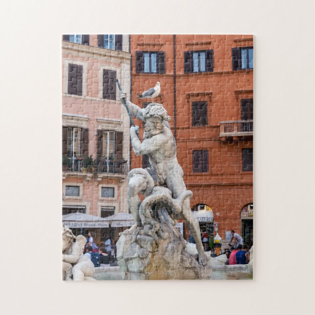 Neptunus fontän på Piazza Navona - Rom Pussel (Vertikal)