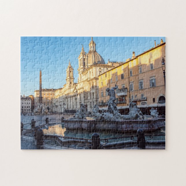 Neptunus fontän på Piazza Navona - Rom Pussel (Horisontell)