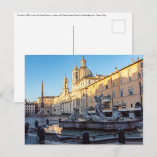 Neptunus fontän på Piazza Navona - Rom Vykort