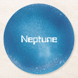 Neptunus Planet i Blått Underlägg Papper Rund