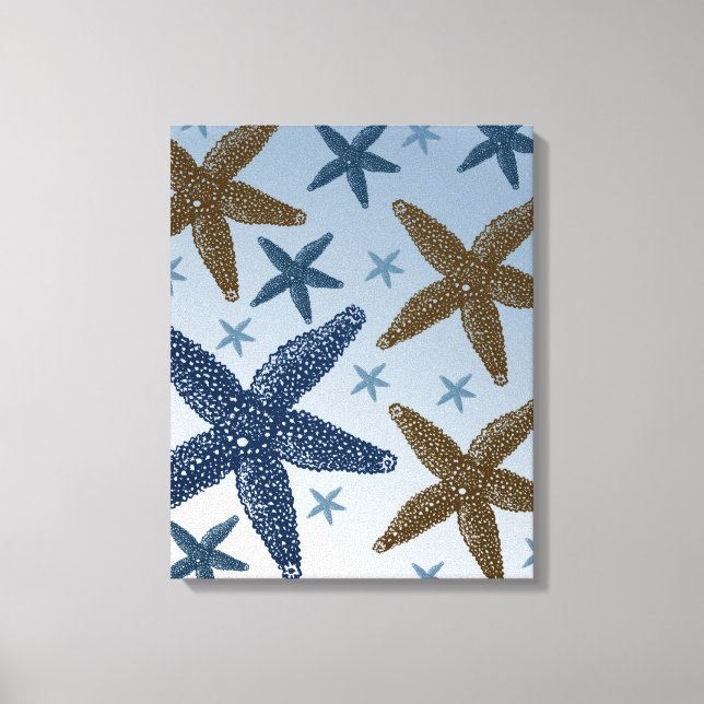 Ner av Sea Starfish Canvastryck (Framsida)