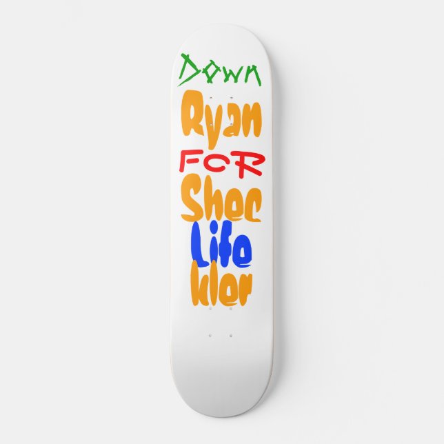 Ner för Livet Ryan Sheckler Old School Skateboard Bräda 18 Cm (Framsida)