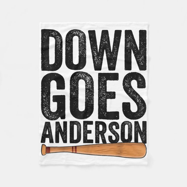 NER GÅR ANDERSON ROLIGT BASEBALL present ANDERSON  Fleecefilt (Framsidan)