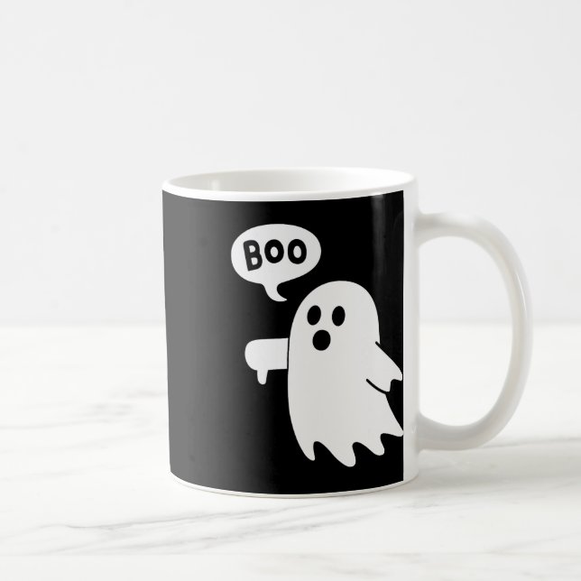 Ner Ghost Screaming Boo DisApproval Ghost Hallowed Kaffemugg (Höger)